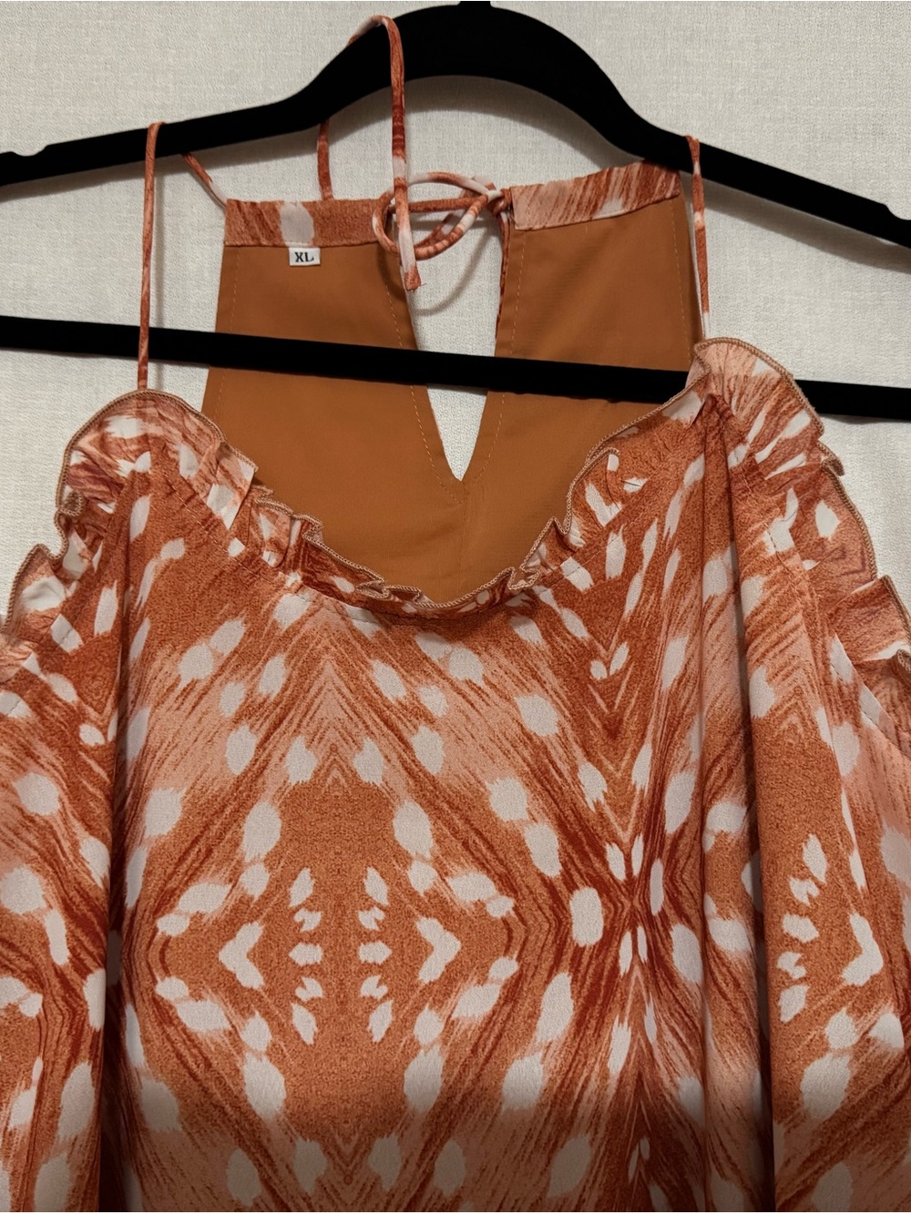 Rust & White Patterned Maxi Dress - Picture 2 of 6